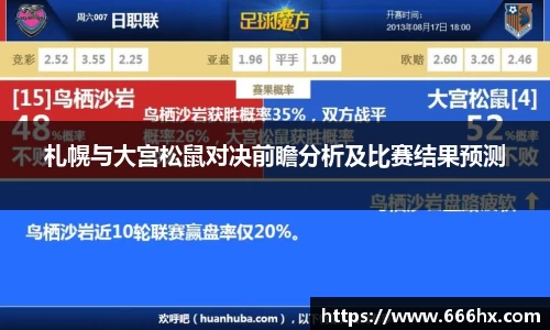 札幌与大宫松鼠对决前瞻分析及比赛结果预测